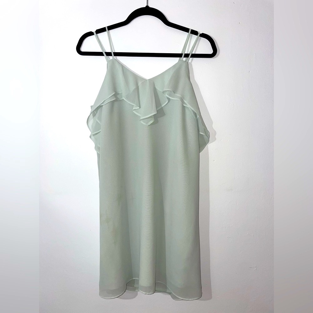 BCBGeneration Light Green Ruffle Dress